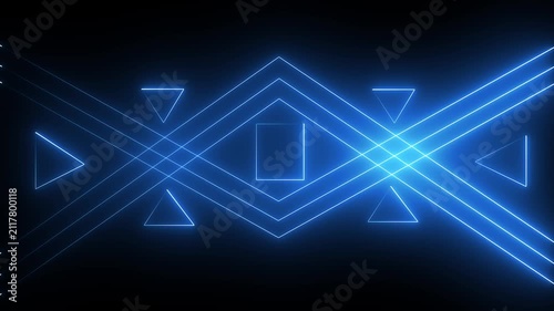 Futuristic Glowing Neon line Icon Animation for Victory and Awards. Blue color line on black background .4k animation motion graphics video.
