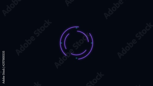 Neon Circular Tech Loader Spinning Ring UI Motion Graphic