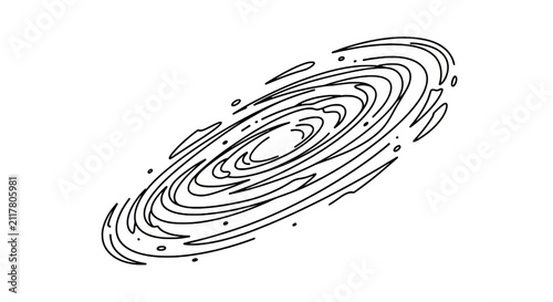 Black Hole Swirling Vortex Illustration.
