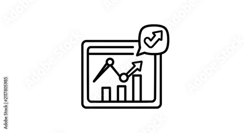 Black line graph with upward trend.