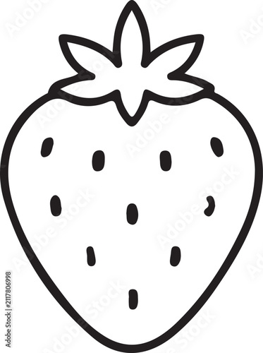 Line Art Strawberry Isolated