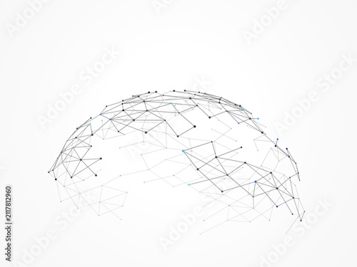 Creative Polygonal Semi Sphere Vector Background