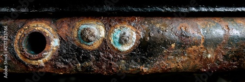 Corroded Car Underbody With Marked Inspection Chalk Circles in an Industrial Setting During Night Work