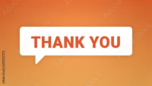 Bright thank you speech bubble design with bold text for appreciation messages and gratitude expressions