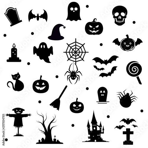 Halloween Character Set. Spooky Flat Vector Illustration Collection