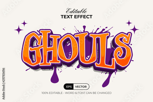 Ghouls Editable Text Effect Halloween Style Theme.
