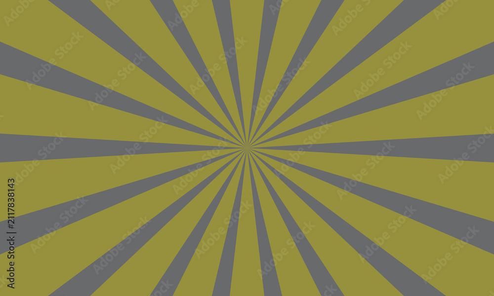 Obraz premium Abstract background with a sunburst pattern featuring alternating olive green and grey radiating stripes