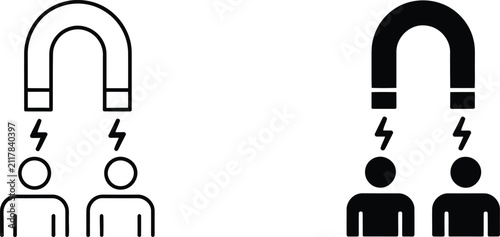 Fotografie Magnet attracting people power vector illustration