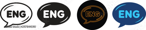 Fotografie Four Different Styles Of English Language Icons