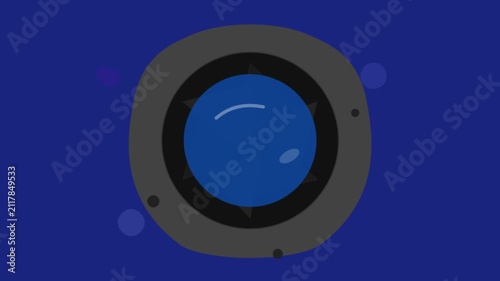 Abstract Digital Animation Featuring A Glowing Blue Spherical Eye Icon