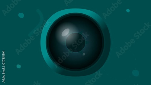 Abstract Digital Eye Animation Glowing in Teal Graphical Environment