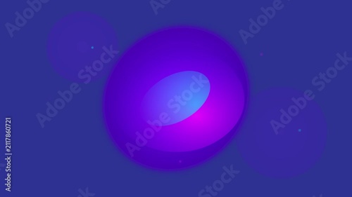 Abstract Motion Graphics of a Rotating Glowing Blue Purple Sphere