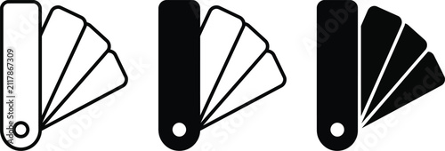 Color Swatches Fan Deck Vector Icon Set