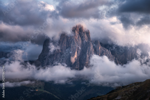 Dramatic mountain peak in c...