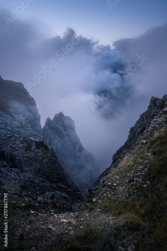 Dramatic mountain gorge wit...