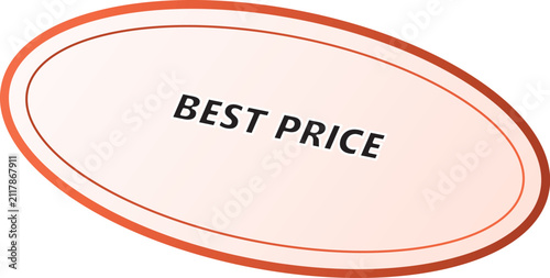 Oval Badge Graphic Featuring Best Price Promotional Text for Retail Sales and Marketing Campaigns