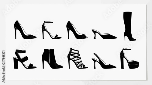 Foto Collection Of Women s Shoes In Black Silhouette
