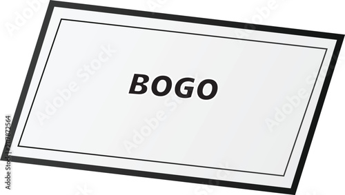 Buy One Get One Free BOGO Promotional Discount Label for Marketing and Sales Advertisement