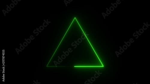 neon light Triangle animation video.4k stock video
