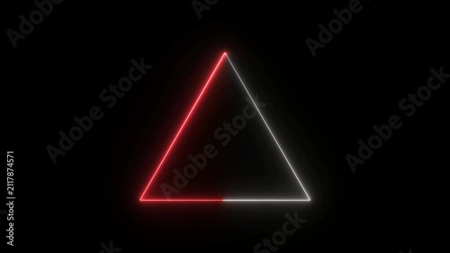 neon light Triangle animation video.4k stock video