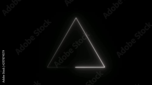 neon light Triangle animation video.4k stock video