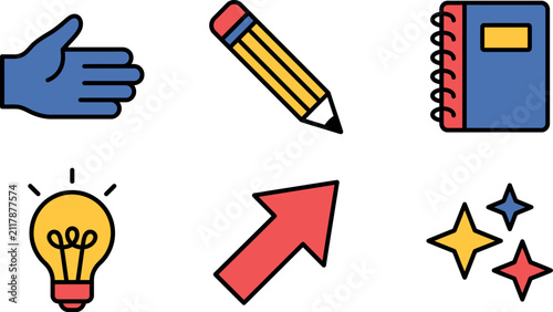 Set of education and creative icons