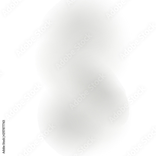 Soft grey smoke puff or mist element isolated on white background abstract gradient blur design