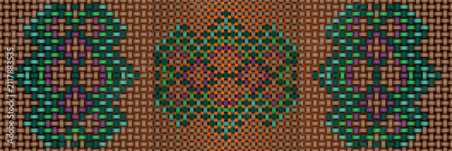 Persian Woven Seamless Pattern with Editable Background — Traditional Iranian Geometry & Oriental Craft Design