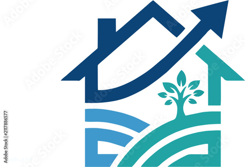 Property Development and Green Housing Abstract Logo Icon