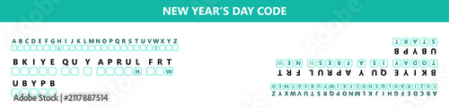 New Year's Day cryptogram puzzle with letters and text  