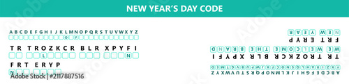 New Year's Day cryptogram puzzle with letters and text  