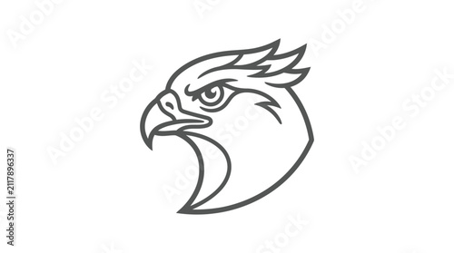 Bird Head with Sharp Beak.