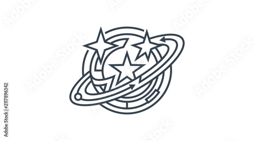 Black and white star symbol icon.