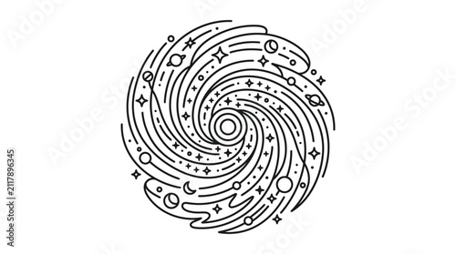 Black and white spiral fingerprint.
