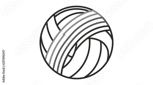 Black and white volleyball icon.