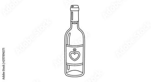 Bottle with heart shaped label.
