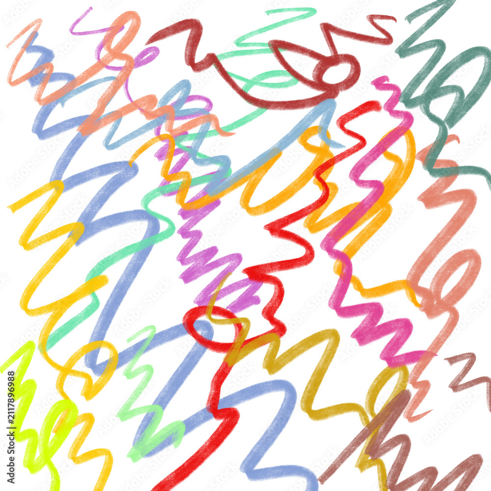Fototapeta premium abstract colorful hand drawn scribble lines background set