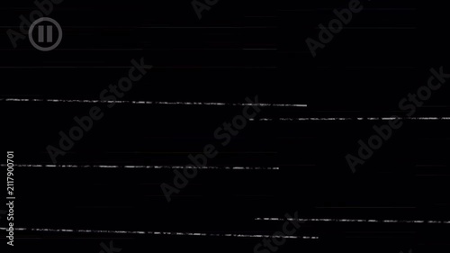 Vintage VHS Pause Icon Camcorder Interface Overlay with Subtle Noise. 4K Video