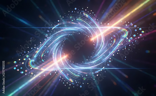 Abstract quantum energy vortex with holographic particles