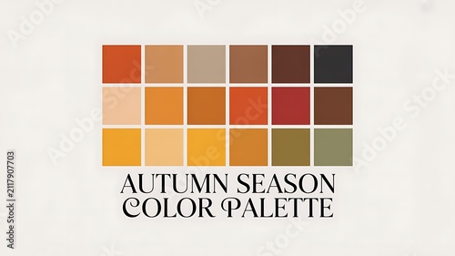 Autumn season color palette swatches