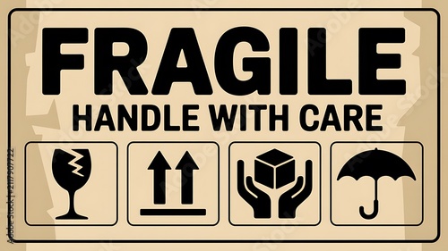 Fragile handle with care shipping label