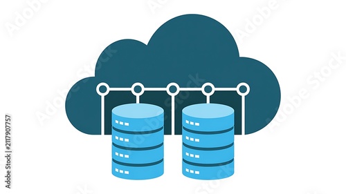 Cloud data storage server computing icon