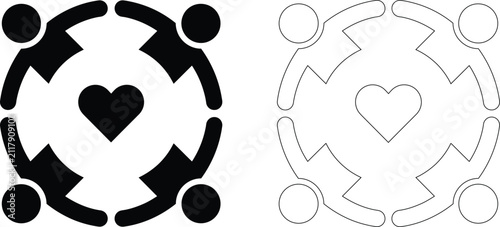 Community love and unity concept symbol illustration with community together teamwork connection collaboration togetherness