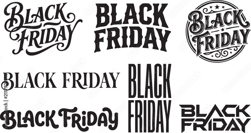Obraz premium Black friday typography with handwritten and stamp styles handwritten font sale