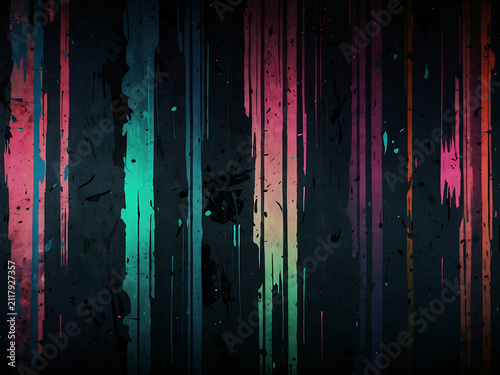 Glitch distortion mixed with distressed paper texture, cyber punk grunge revival, RGB split effect