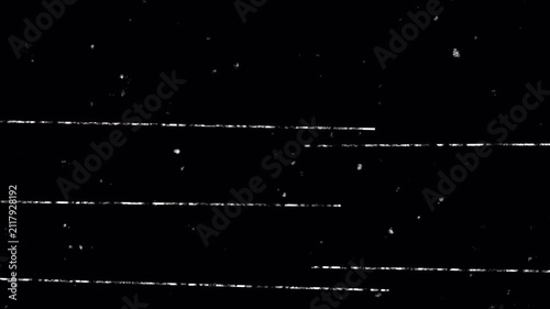 Retro VCR Play Button Symbol with Glitch Effect and Tracking Lines Overlay. 4K Video