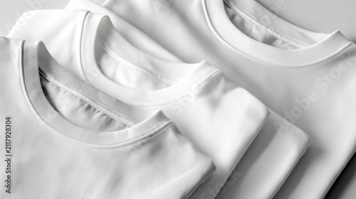 White T-Shirt and Polo Shirt on White Background Minimal Clothing Fashion Template for Casual Wear and Textile Design