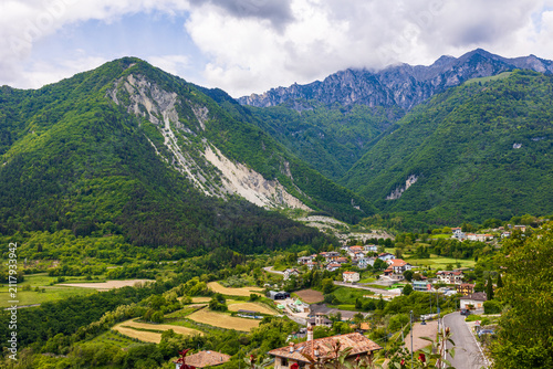 Photography Picturesque village of Pranzo perched on a mountainside between Lake Garda and L