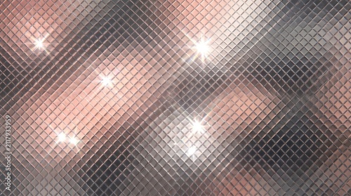 Shimmering Metallic Tiles with Sparkling Light Reflections and Texture
