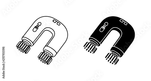 Foto U-shaped Magnet, Horseshoe Magnet, Magnetic Force, Scientific Tool, Vector Icons